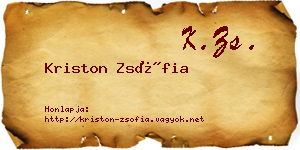 Kriston Zsófia névjegykártya
